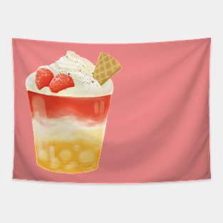 Strawberry and peach parfait Tapestry