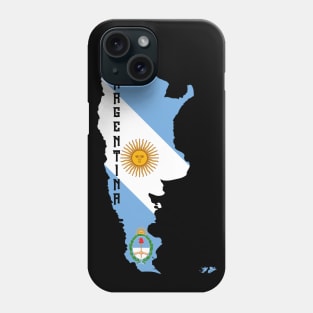 Argentina flag & map Phone Case