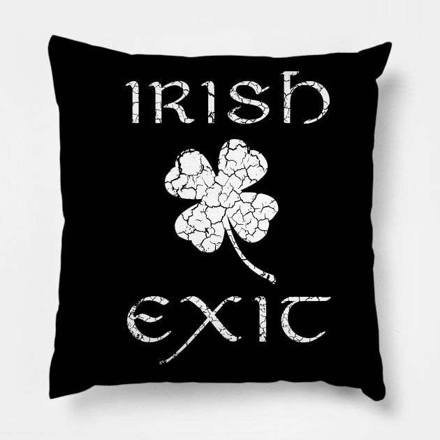 Irish Exit White Clover Design Pillow by HighBrowDesigns