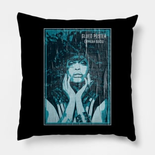 erykah badu // glued poster faded style Pillow