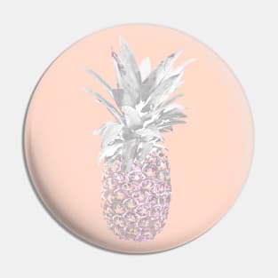 Grey and Pink Pineapple Pop Art Pin