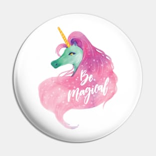 Be Magical Unicorn with Pink Mane Pin