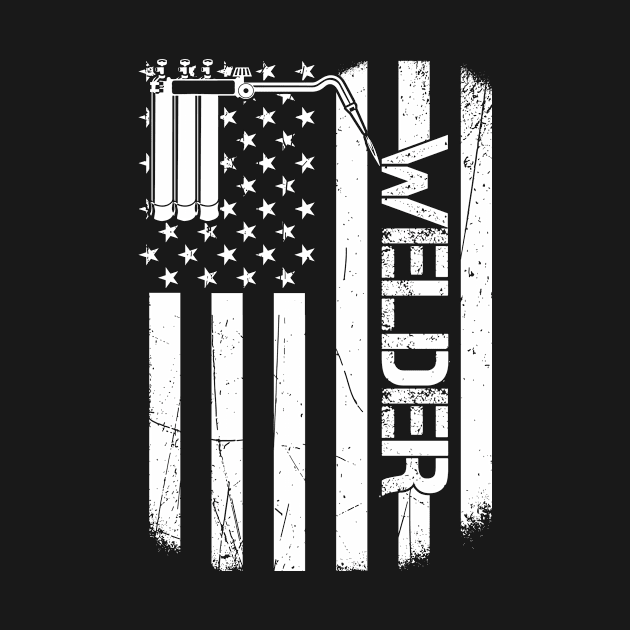 Welder American Flag by paola.illustrations