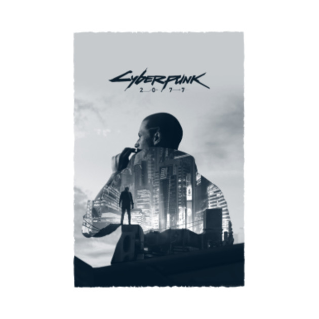 CyberPunk 2077 - Double Exposure Hoodie Black and White ...