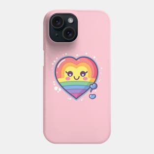 Pride Rainbow Kawaii Heart Phone Case