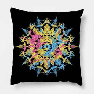 Subtle Tie Dye Mandala Flag Pillow