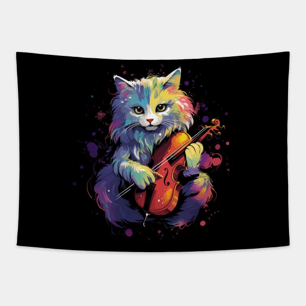 Ragdoll Playing Violin Tapestry by JH Mart