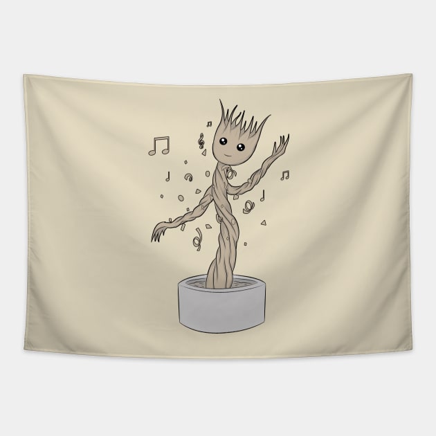 Groot Dance  Happy Tapestry by Damian