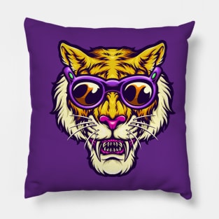 Cool Tiger with Summer Vibes Pillow