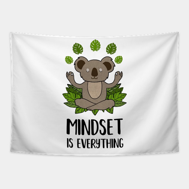 Koala Yoga, Motivational Quote, Meditation, Mindset Tapestry by dukito