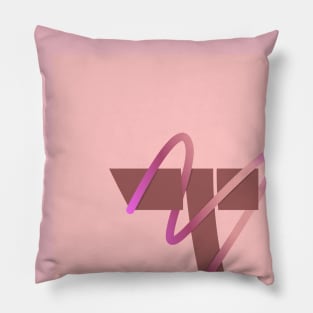 Abstract letter T styles with line gradient Pillow