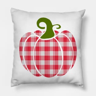 Farmhouse, Country, Red Gingham Pumpkin Pillow