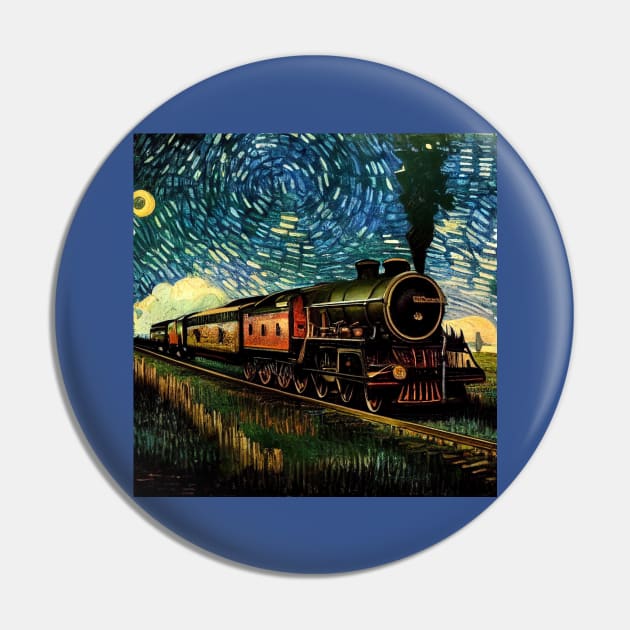 Starry Night Wizarding Express Train Pin by Grassroots Green