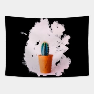 Cacti in orange pot oil painting Tapestry