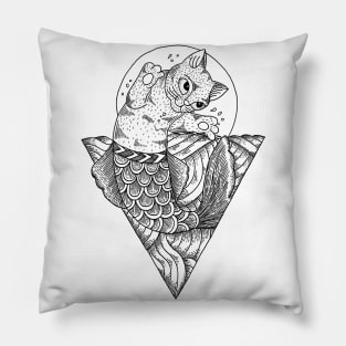 mermaid cat Pillow