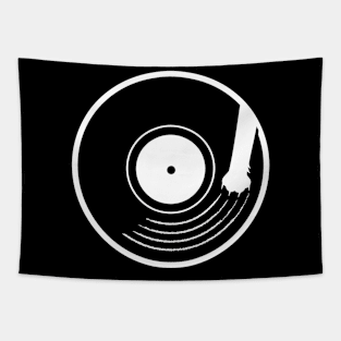 Vinyl record with cat claw Tapestry