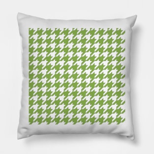 Houndstooth design in greenery and white Pillow