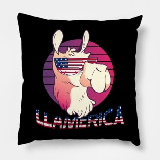 Llamerica funny llama funny alpaca america Pillow