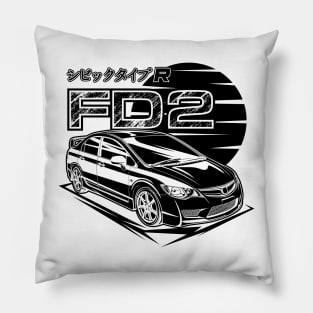 Civic FD2 Type R - Black Print Pillow