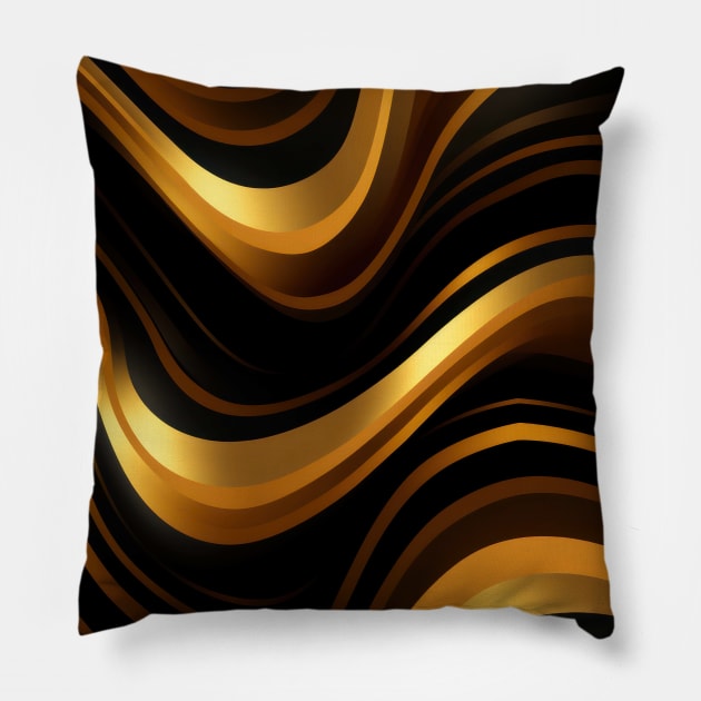 Golden Harmony: Abstract Stripes in Luxe Gold Pillow by star trek fanart and more