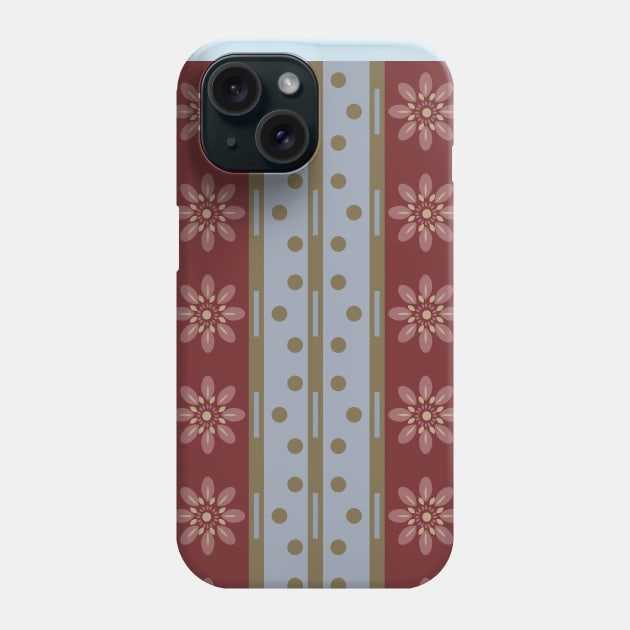 Striped decorative floral pattern Phone Case by oknoki