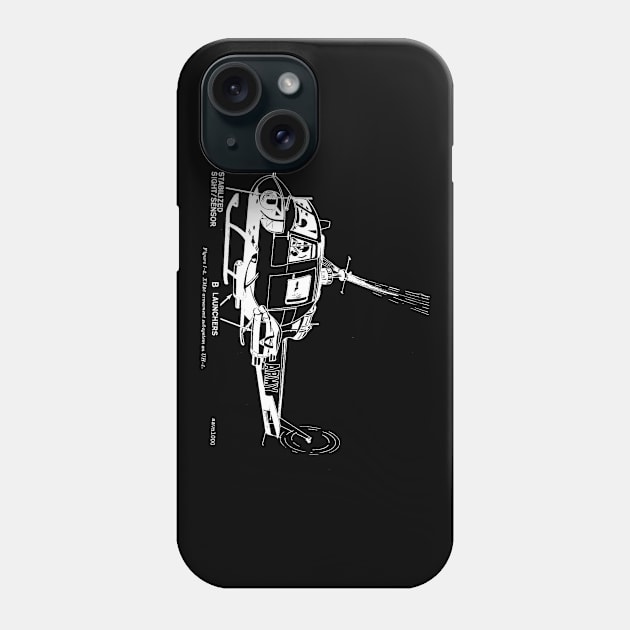 Bell UH-1 Iroquois (white) Phone Case by Big Term Designs