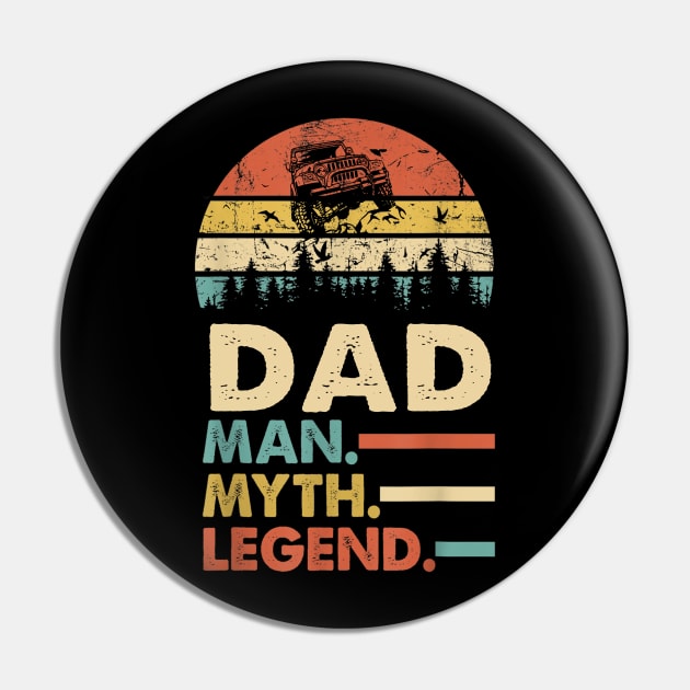 Dad Man Myth Legend Vintage Jeep For Mens Papa Father's Day Jeep gift Pin by David Darry