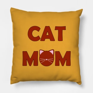 Cat Mom (Burnt Red) Pillow