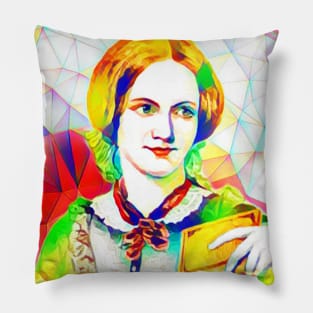 Charlotte Bronte Colourful Portrait | Charlotte Brontë Artwork 12 Pillow