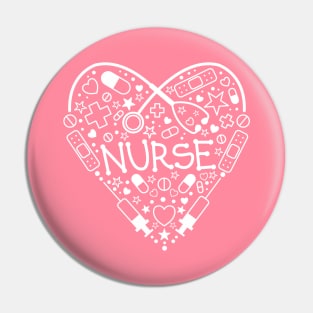 Nurse Heart 1 (white print) Pin