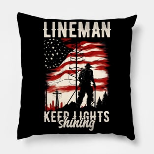 Lineman keep lights shining Pillow