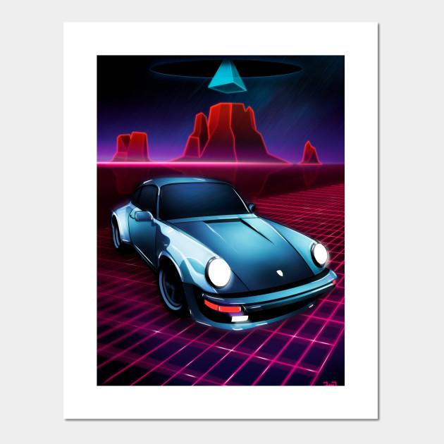 Porsche 911 Neon Mesa Desert Street Car Poster E Stampa Artistica Teepublic It