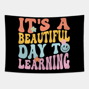 It's Beautiful Day For Learning Retro Teacher Students Women Tapestry