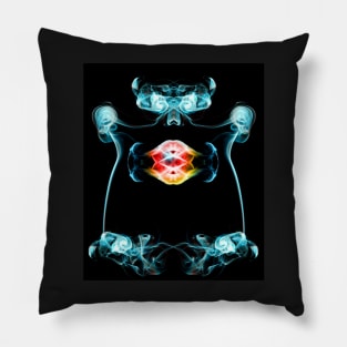 Smoke Art abstract creation of an adorable monster Pillow