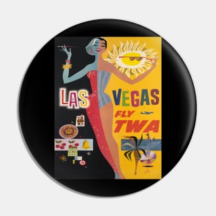 Las Vegas Vintage Travel Poster Fly TWA Pin