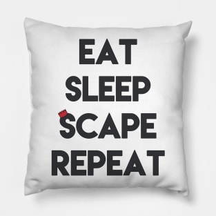 Eat, Sleep, 'Scape & Repeat (Red) Pillow