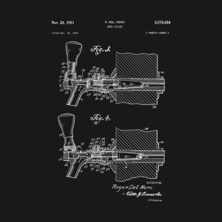 Beer Tap Blueprint for brewers or beer lovers T-Shirt