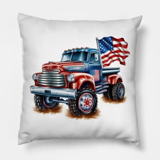 4th Of July Truck Pillow