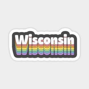 Wisconsin // Retro Typography Design Magnet