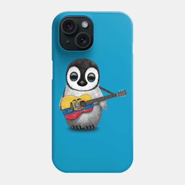 Baby Penguin Playing Ecuadorian Flag Guitar Phone Case by jeffbartels