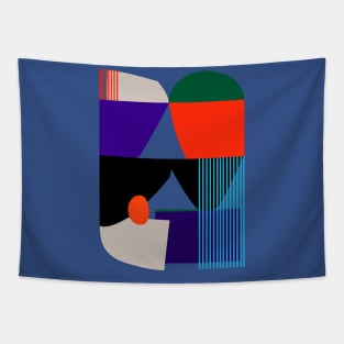 Vivid Geometric Collage Tapestry