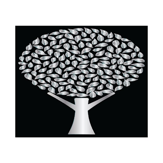 Silver Tree Abstract Art by BruceALMIGHTY Baker