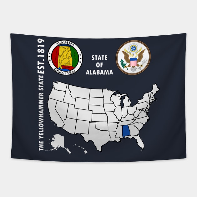 State of Alabama Tapestry by NTFGP