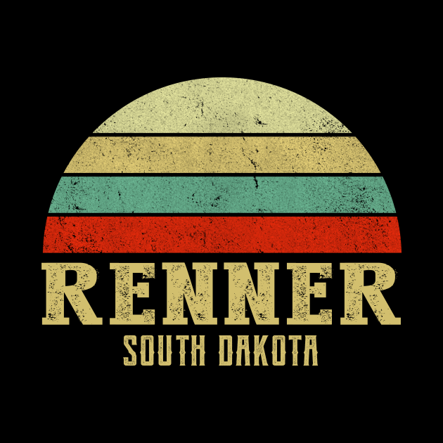 RENNER SOUTH DAKOTA Vintage Retro Sunset Shirt Renner South Dakota
