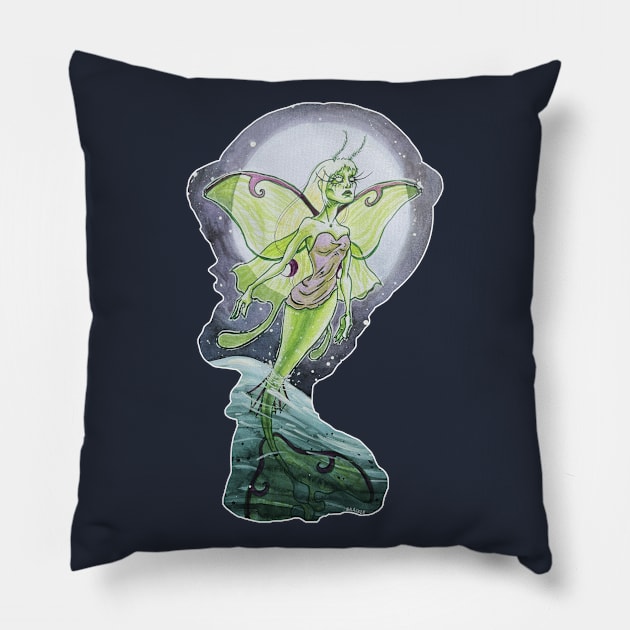 Lunar MerFairy Pillow by Jan Grackle