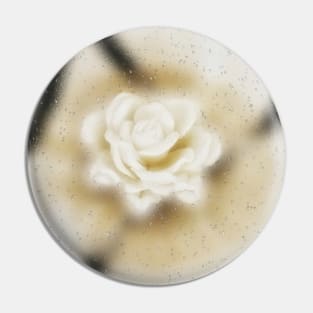 White rose flower candle Pin