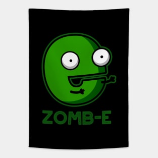 Zom-E Cute Halloween Zombie Alphabet E Pun Tapestry