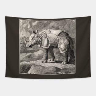 Rhinoceros in the mountains Tapestry