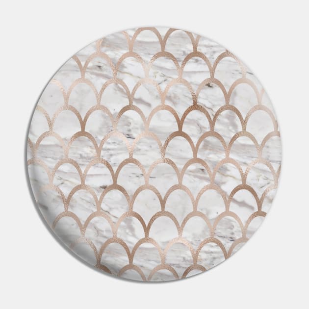 Rose gold mermaid scales - grey marble Pin by marbleco