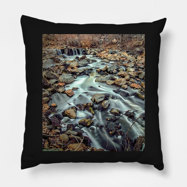 Long Exposure of a Stream in the Fall Pillow by jecphotography